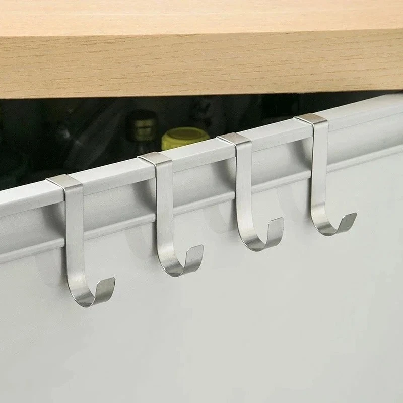 Storage hook Multi-Purpose Hooks Kitchen Cabinet Door Back Hook Hanging Rack Clothes Coat Hat Towel Hanger Storage Hook Bathroom Accessories