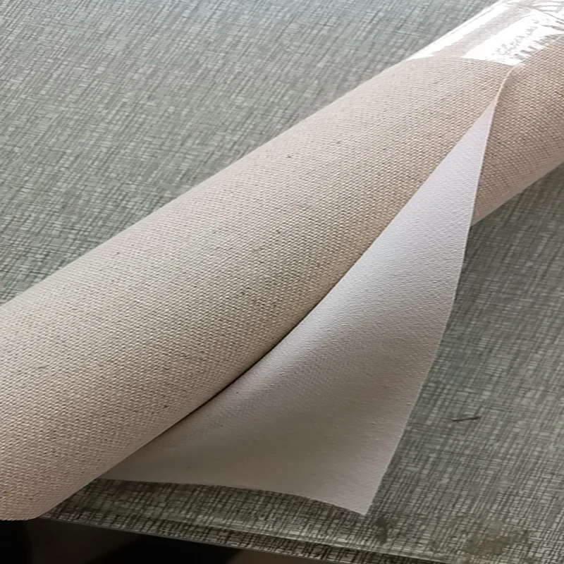 2.2m wide big roll triple acid-free primed smooth texture 400gsm linen blend canvas roll, practice quality