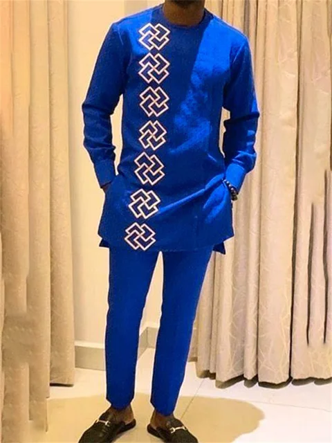 Nduka Print Long Sleeve Dashiki Outfit