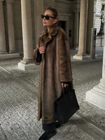 Fashion Warm Fluffy Faux Fur Coats For Women Elegant Thicken Lapel Long Sleeve Short Jackets New Vintage High Street Coat 2024 1