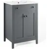 Classic modern minimalist design Bathroom vanity cabinet, 24 ", white sink, gray Product Dimensions 18"D x 24"W x 33"H 2