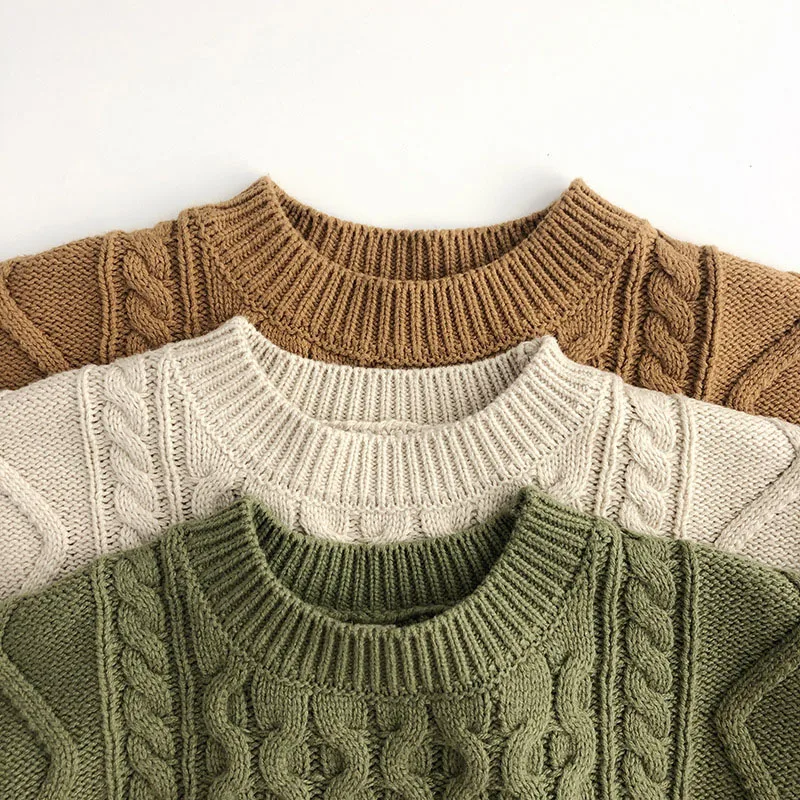 Baby Solid Pullover Tops Kids Pullover Sweaters Korean Style Children Clothing Autumn Spring Baby Boys Girls Sweater