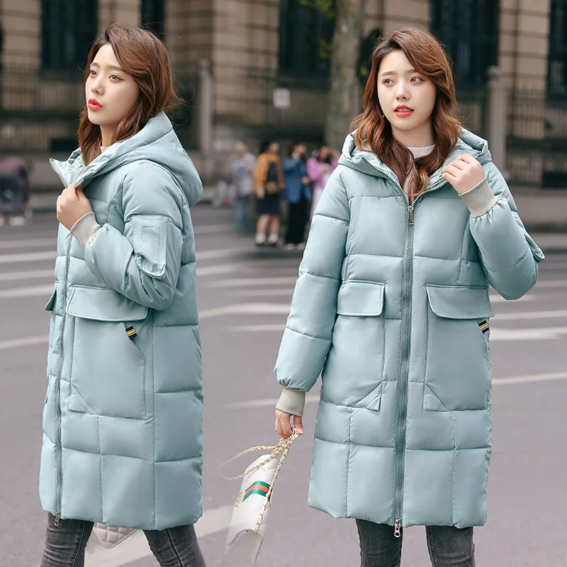 

Parkas Women Korean Fashion Thicken Warm Jacket Women 2022 Winter Solid Loose Hooded Cotton Padded Jacket Female Y953
