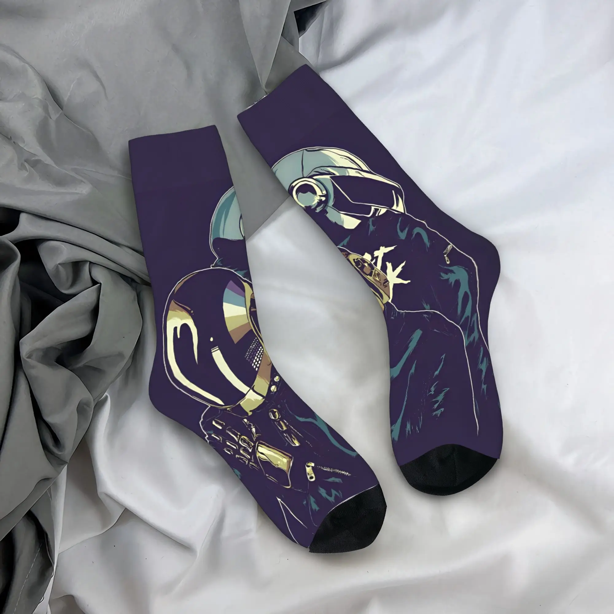Daft Punk Rock Band Autumn Skateboard Non-Slip Soft Socks