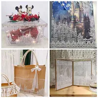 1Y Princess Castle Embroidery Lace Trim Cheongsam Dresses, Garments, Sewing Accessories, Lace Fabrics 17.3CM Wide 6