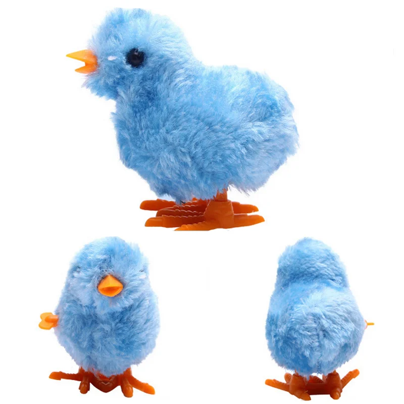 Kids Wind Up Toys Cute Plush Chick Cartoon Jumping Chicken Clockwork Toy Learning Educational Toys for Children Baby Funny Gifts