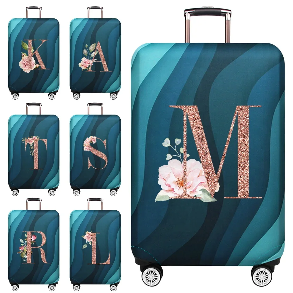 Luggage cover Luggage Covers 18-32inch Protector Travel Luggage Suitcase Protective Cover Stretch Dust Covers Print Rose Gold Letter Series