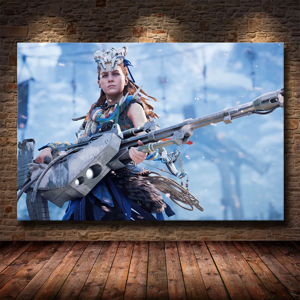 Gioco Horizon Zero Dawn Wall Art Canvas Painting Print Poster Horizon Barbonded West Boys Bedroom Wall Decoration