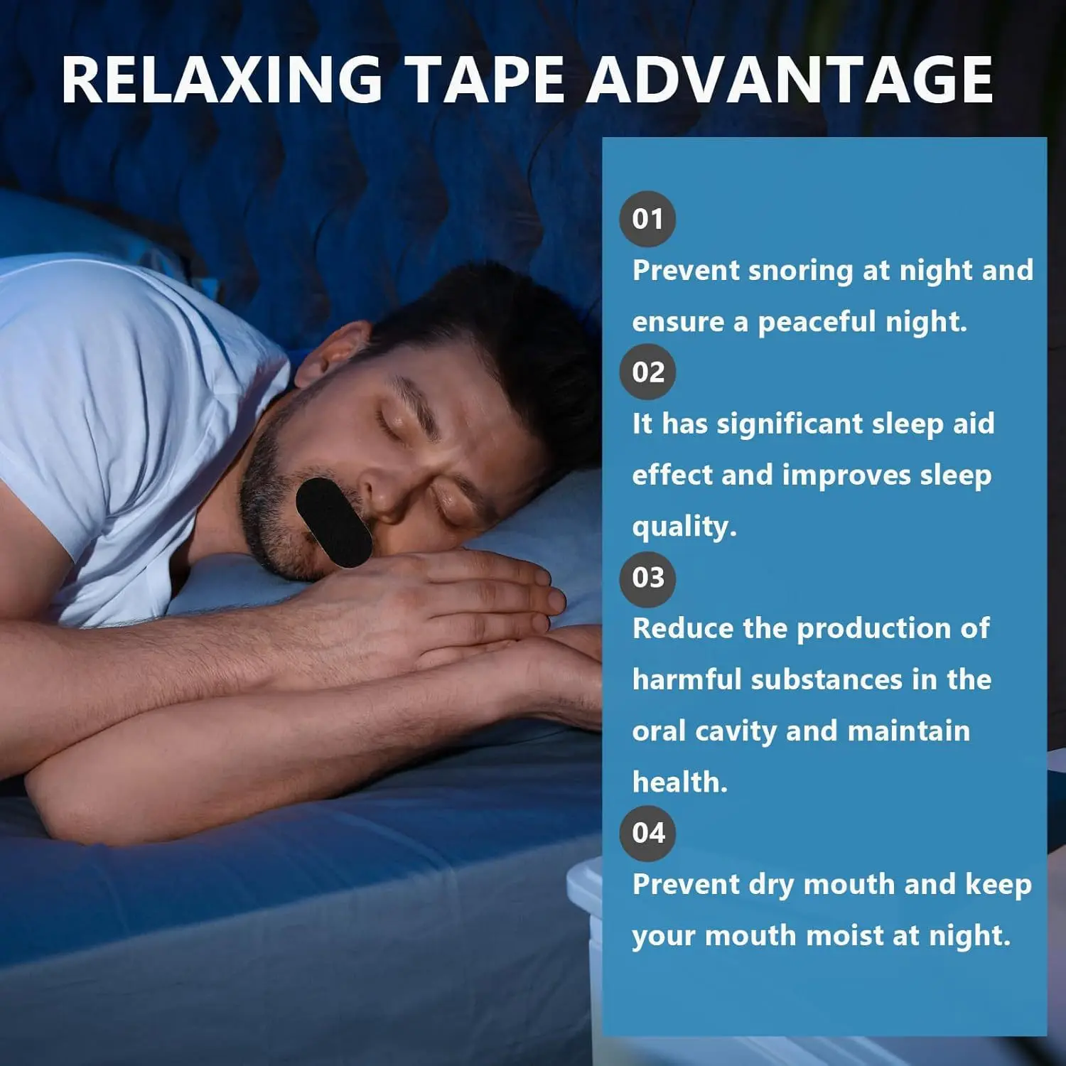 Mouth Tape Breathing Strips Sleep Anti-Snoring Mouth Tape Strips Extra Strength Stickers for Snoring Patchs mouth tape stop snoring patch stop snoring anti snoring patch