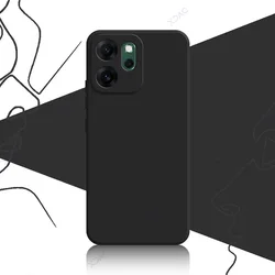 Luxury Dual Liner Shockproof Phone Cover - Square Liquid Silicone Coque for OPPO Reno14 FS 5G (Black)