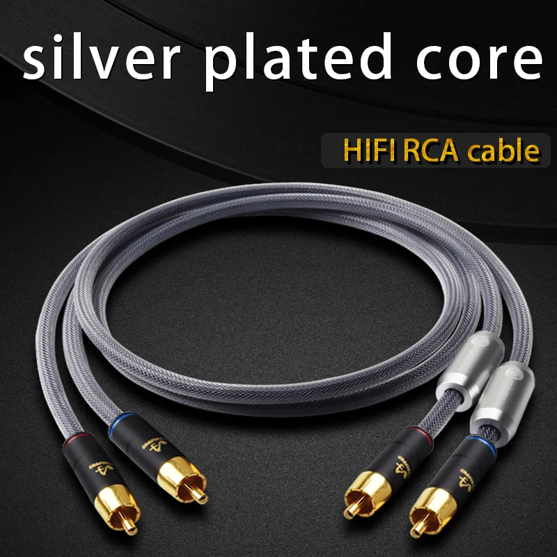 ATAUDIO-cable de audio RCA 2 RCA a 2 RCA, Conector de interconexión HIFI estéreo 6N OFC macho a macho para amplificador DAC TV