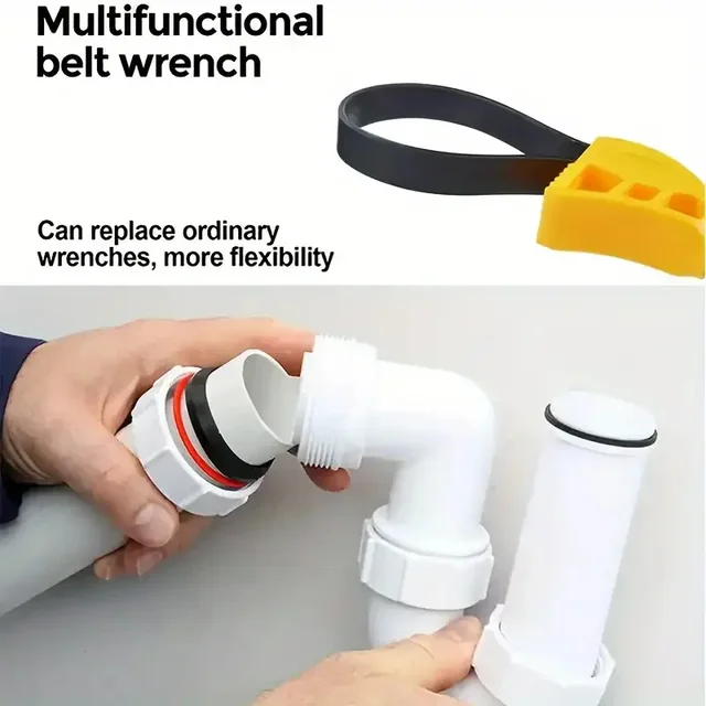 1Pc 6inch Belt Wrench Oil Filter Puller Strap Spanner 1