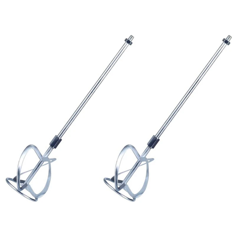 

2 шт., стержень для смесителя краски и грязи, серебристый