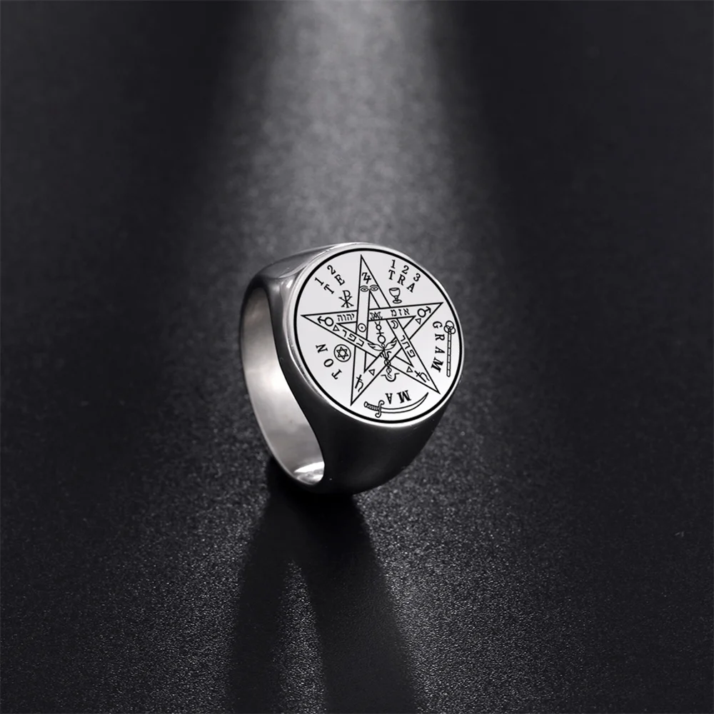 Dreamtimes Collana Tetragrammaton Vintage - Ciondolo Pentagramma Di Salomone In Acciaio Inossidabile - 2
