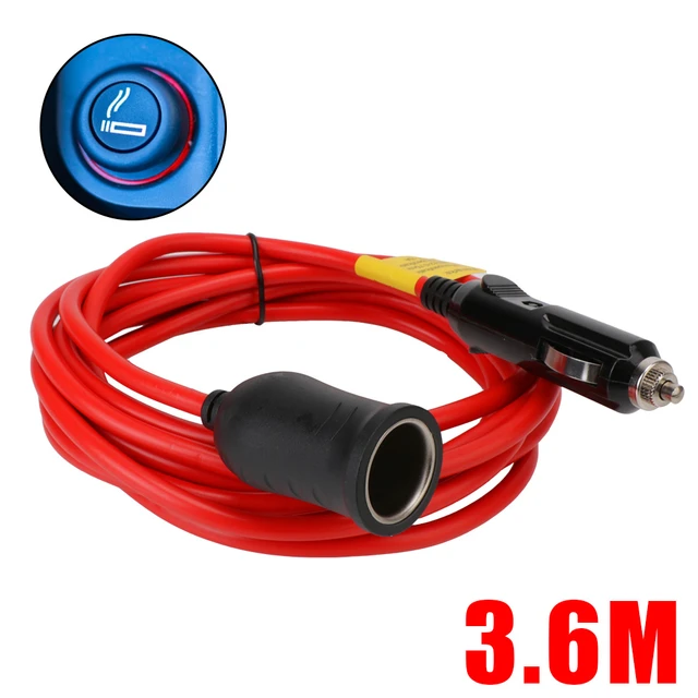 Mit 15a Sicherung 12V 24V 3,6 m Buchse Buchse Stecker Auto Ladegerät Kabel  Auto Zigaretten anzünder Verlängerung kabel - AliExpress