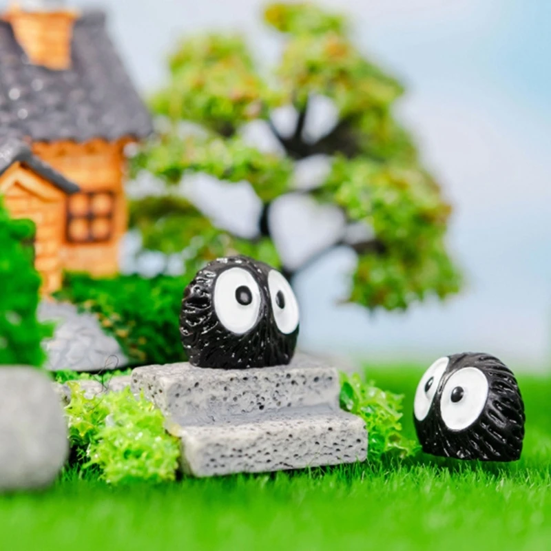 20x Cartoon Mini Coal Ball Landscape Garden Courtyards Decorations Figurines 5