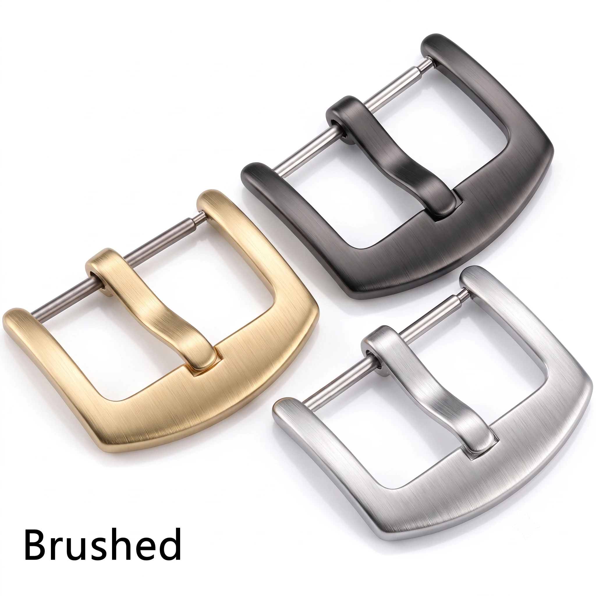 Men's Stainless Steel Watch Band Buckle - Silver, Black, Gold Options