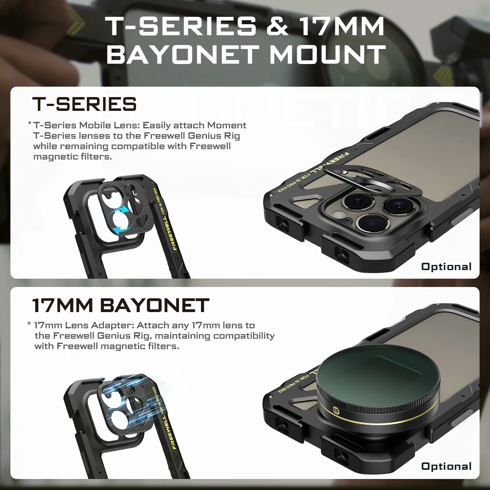 Freewell Multifunction Smartphone Rig Cage Tripod and Handles for 
