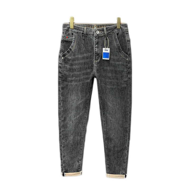 Popular Colorful Bottom Summer Denim Long Men's Pants Fashion Brand New Elastic Loose Straight Casual Blue Versatile Fashion New