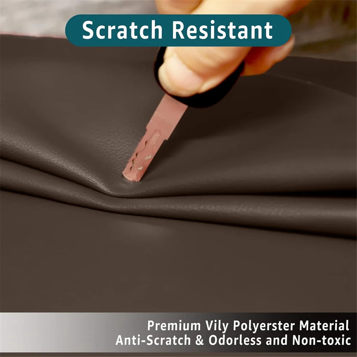 A04I Non-Slip Faux Leather Headrest Protector for Recliner Chair,Headrest Cover for Furniture Slipcovers Cover Coffee Color