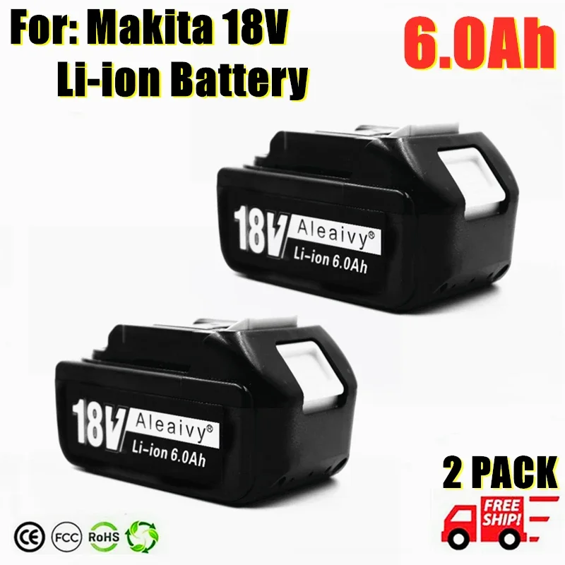 

2Pack 6.0Ah BL1860B Replacement for Makita 18V Battery BL1860B BL1850B Bl1830 LXT400 Li Ion Rechargeable Power Tools Batteries