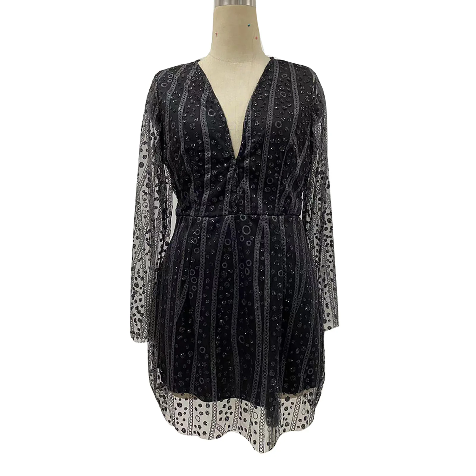 

Women's Night Out Dress Sparkling Sequins See-through Dresses for Theme Party Nightclubs Banquet