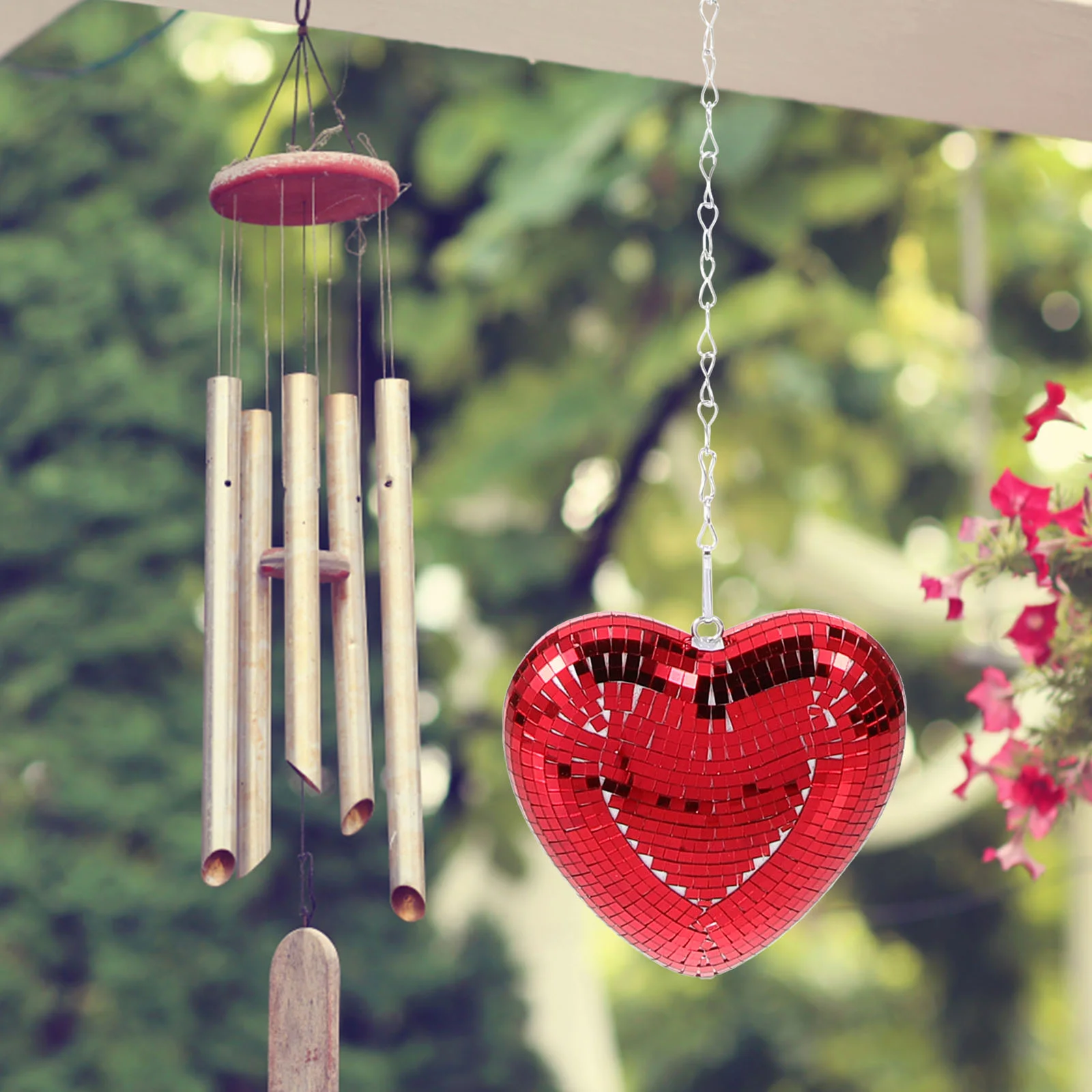 

Disco Ball Heart Shaped Reflective Hanging Retro Lights Valentines Day Table Desk Room Home Bar Ktv Pink