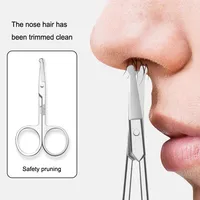 Eyebrow Scissors Eyelashes Nose Hair Trimmer Safe Stainless Steel Round Men's Nose Hair Beard Facial Hair Nose Hair Trimmer 1