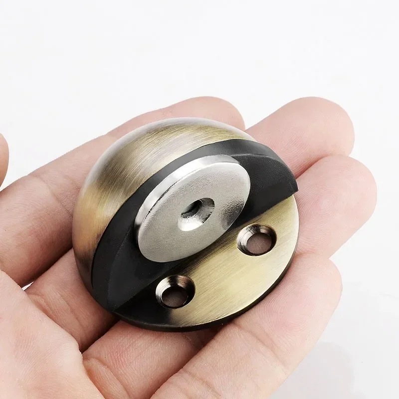 Stainless Steel Magnetic Dual Door Stopper Nail-free Catch Wall Protector Bumper Wedge Stop Floor Holder Door Stops Hardware