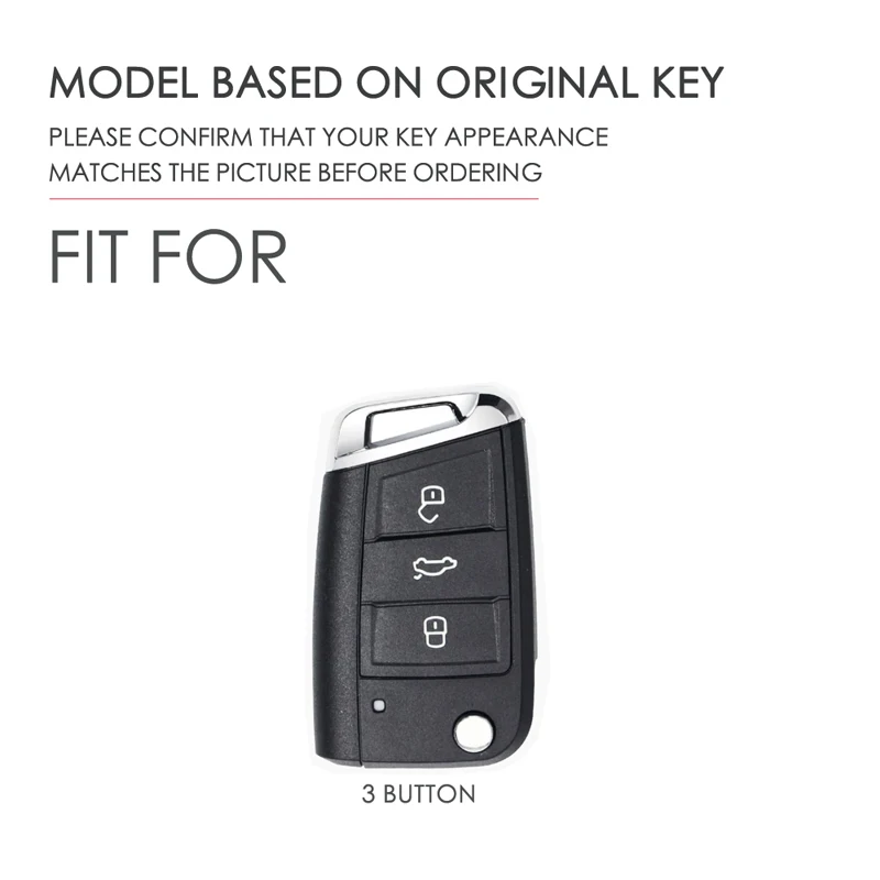 Car Dedicated Leather Key Case For Volkswagen Tiguan L PHEV 5N R Line Mk2 2017-2019 Holder Shell Remote Cover Keychain Accessori