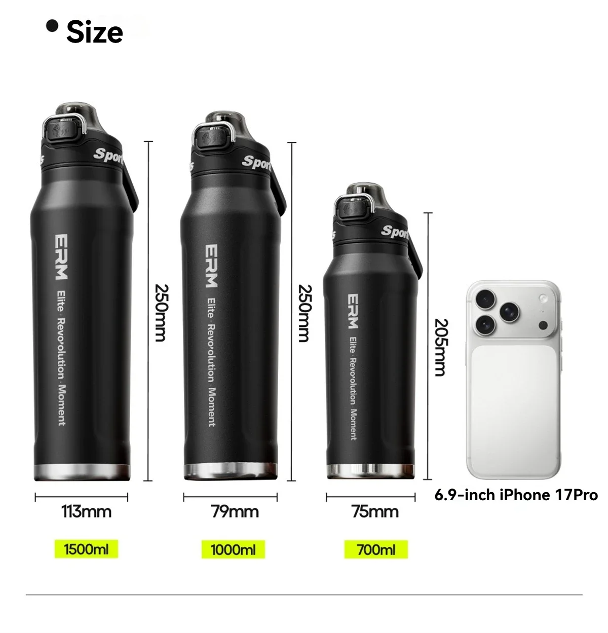 Stainless Steel Water Bottle  Cycling Tumble Insulated Cold And Hot Flasks Double Wall Portable With Handle Sports Outdoor Cup - 4
