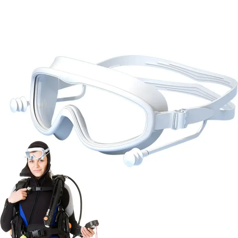 

Swim Goggles For Men Swim Goggles Wide View Swim Eyewear Anti-Fog No Leaking Adult Goggles With Earplugs Snorkeling Swimming