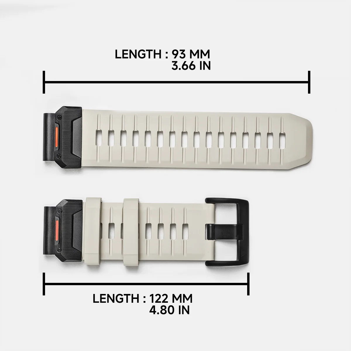 Quick Fit Fluororubber Watch Strap - Durable & Versatile Replacement Band (22/26mm)