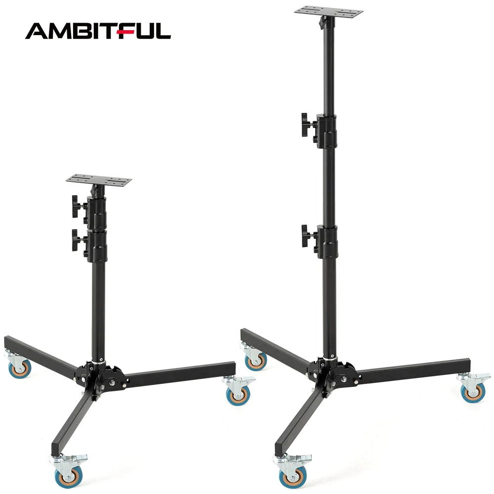 Teleprompter bracket AL140 wheeled light frame for live streaming T22 teleprompter board retracted folded and thickened tripod