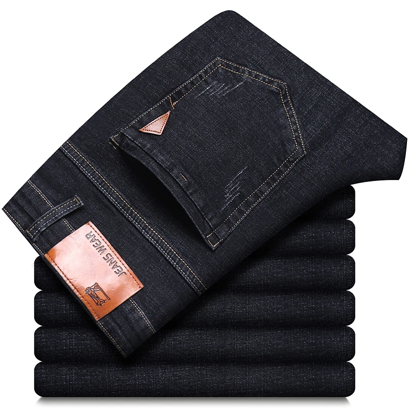 2025 New Business Men's Jeans Casual Comfortable Straight Stretch Fashion Classic Premium Blue Black Denim Pants Large Pants 3