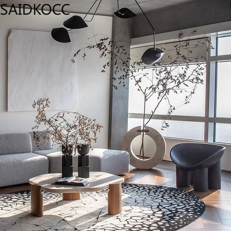 

Скандинавский современный натуральный мраморный камень, травертин, чайный столик для гостиной, кофейный столик из массива дерева, оптовая продажа по индивидуальному заказу