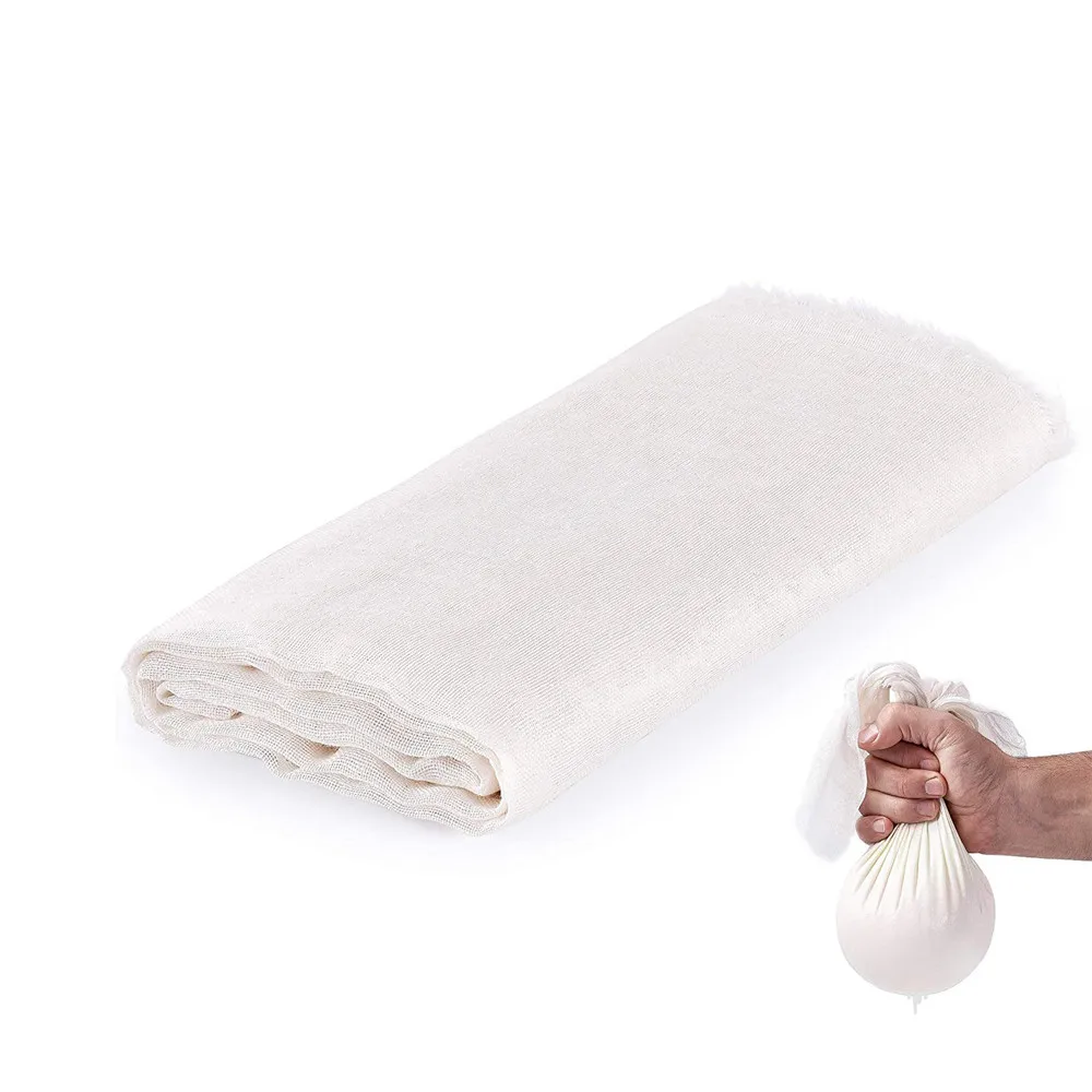 Large White Cotton Gauze Cheesecloth Fabric Reusable Ultra Fine Muslin  Cloth for Straining Cooking, Cheesemaking, Baking - AliExpress