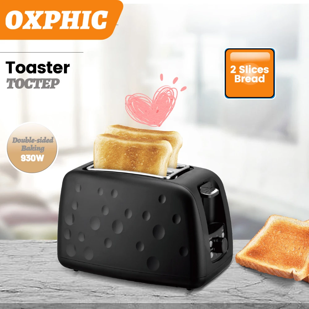 OXPHIC 930W Electric Toaster for Bread 2 Slices Toaster Bread Machine