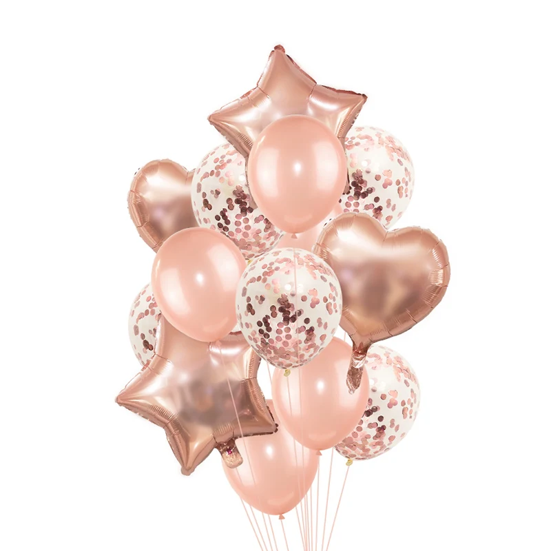 Rose Gold Wedding Birthday Party Balloons Happy Birthday Letter Foil Balloon Baby Shower Anniversary Event Party Decor Supplies