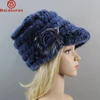 Russian Women Winter 100% Genuine Rex Rabbit Fur Caps Lady Warm Real Rex Rabbit Fur Hats Natural Soft Knitted Rex Rabbit Fur Hat 1