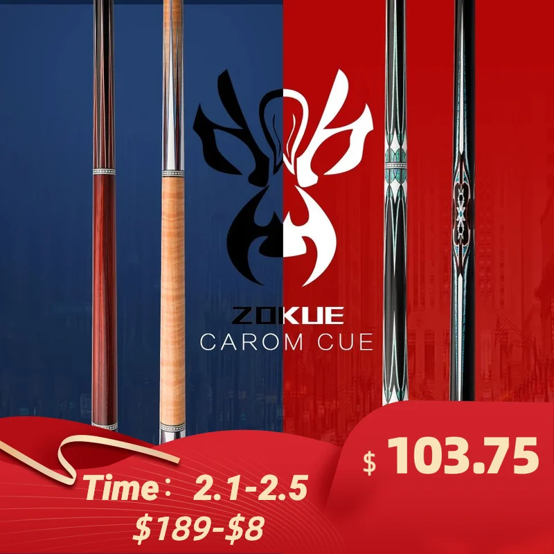 Zokue Carom Stick Professionale Carom Stecca Da Biliardo Coreano 3 Cuscino Stecca Da Biliardo Carom Taper 12Mm Punta 142 Cm Libre Stecca Con Custodia