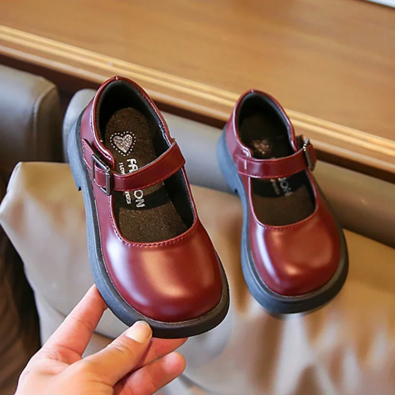 Children's Leather Shoes Spring Autumn Versatile Kids Girls Causal Single Shoes Fashion Korean Style Princess Mary Jane Shoes 2