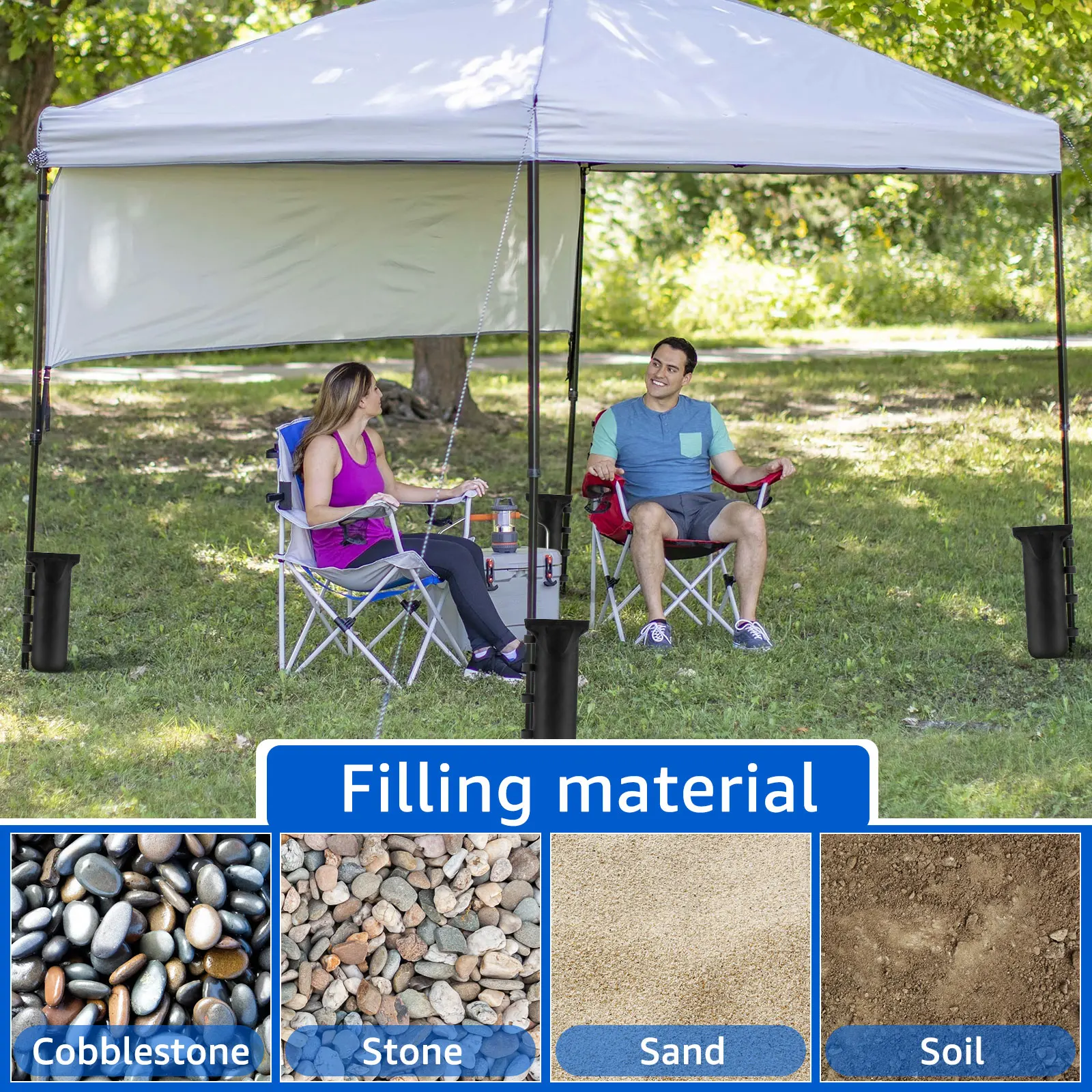 4Pcs Canopy Weight Bag Oxford Cloth Empty Weighting Sand Bag with Handle Reusable Canopy Tent Leg Sandbag for Filling Sand Stone