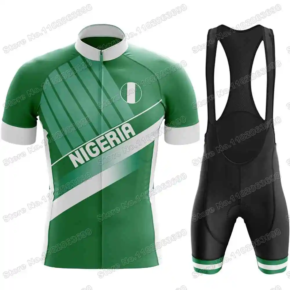 Nigeria National Team Cycling Jersey Set Summer Cycling Clothing Men