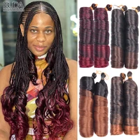 Boucles françaises tressage cheveux 24 pouces boucles en spirale synthétiques tresses Extensions de cheveux pour les femmes pré étirées vague lâche tressage cheveux 2