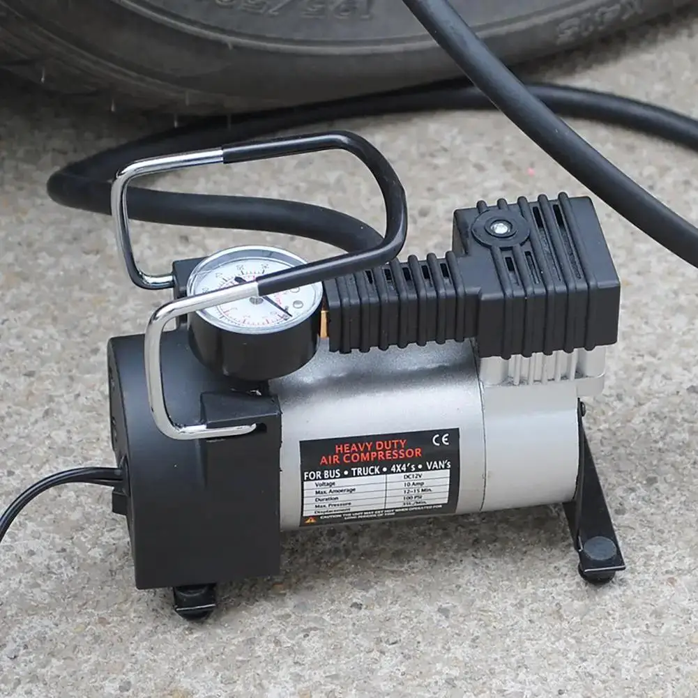 Portable 12V Metal Car Air Compressor Tire Pump Inflator
