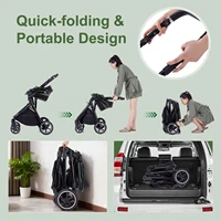 Poussette bébé luxueuse 3 en 1, portable, pliable, légère, pour nouveau-nés, convertible pour les voyages 6
