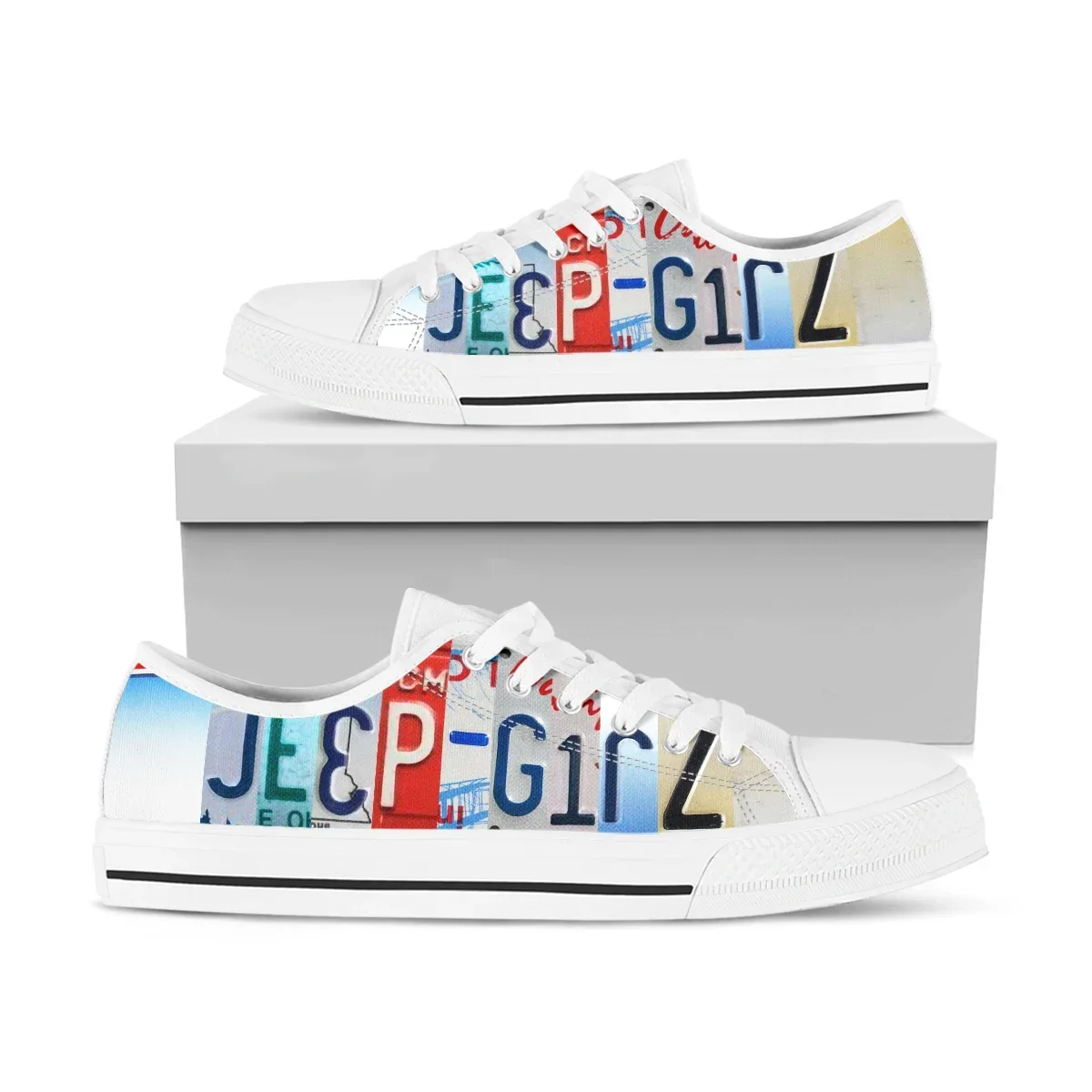 License Plate Girl Sports Shoes Women's New Large Size Lace-up Low-top European And American Casual Sports Shoes Women
