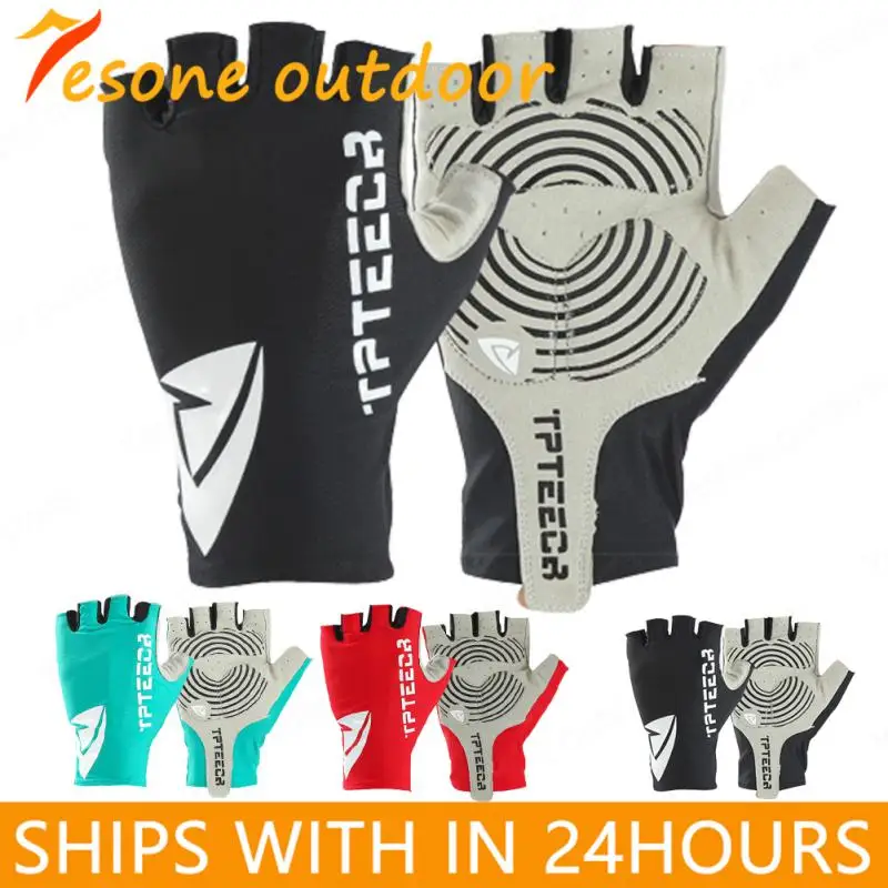 Cycling Gloves Anti Slip Shock Breathable Half Finger Gloves Breathable Fitness Gym Bodybuilding Crossfit Exercise Sports