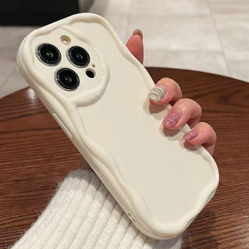 Luxury Clear Wavy TPU Phone Case Silicone Cover